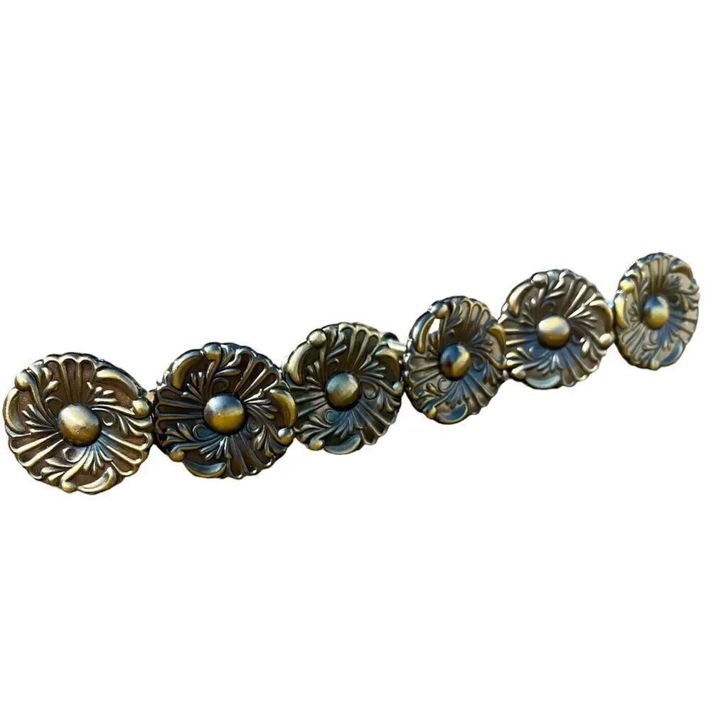 Floral Brass Knobs Antique Look | Set of 6